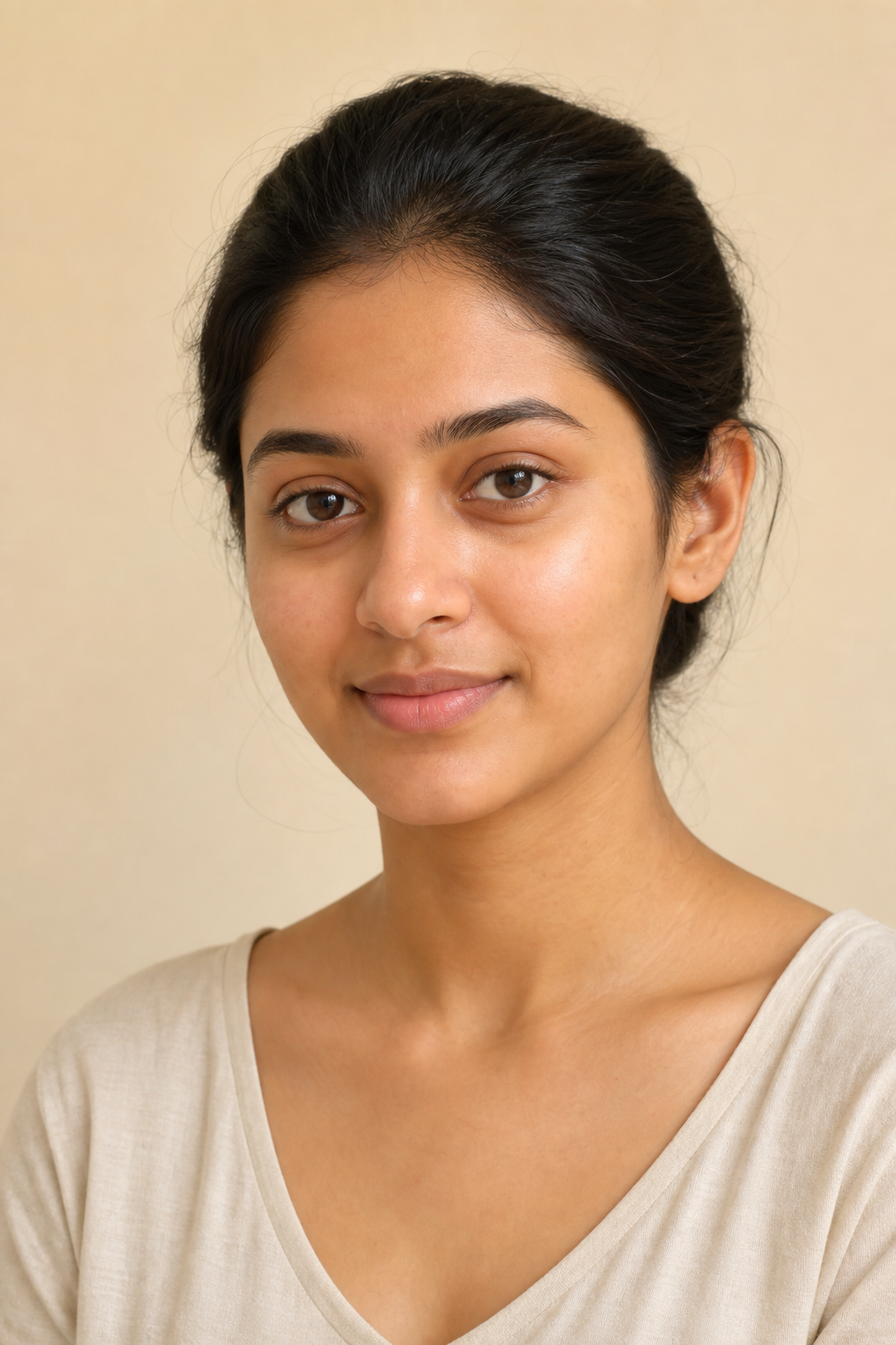 Isha before makeup — natural portrait