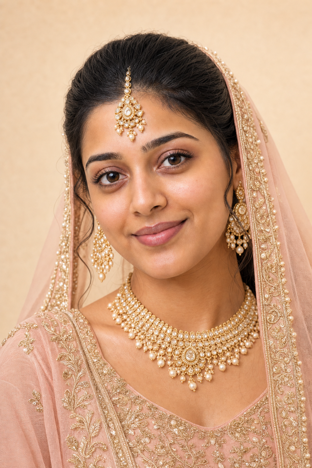 Meera after soft glam airbrush bridal makeup